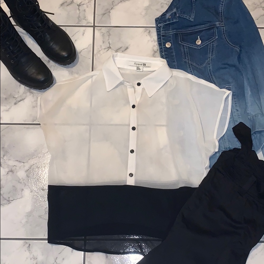 Forever 21 Color Block Blouse